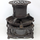 Rare Antique 1877 C Reissner   Co Fairy Queen Glass Cast Sad Iron Stove Heater