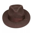 100  Wool Felt Fedora Hat Stiff Snap Brim Wide Band Classic Trilby