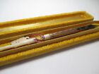Antique Elmwood Mother Of Peard Dip Pen With Original Case