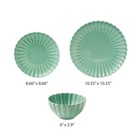 The Pioneer Woman Colette Scallop Green 12-piece Stoneware Dinnerware Set