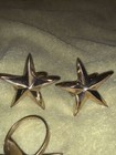 Brass Star Or Starfish Napkin Rings holders set Of 6 coastal Christmas Holiday