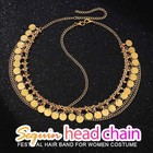 Gold Sequin Head Chain Layered Headpiece Hair Chains Festival Headband For