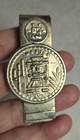 Vintage Mexican Alpaca Silver Money Clip Aztec Pantheon God Of Weather 