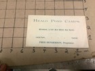 Original Heald Pond Camps Brochure - Jackman Maine - Fred Henderson  Circa 1900