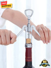 Zinc Alloy Bottle Opener - Durable  Multi-functional Winged Corkscrew