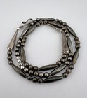 Old Navajo Sterling Silver Pearl Bench Bead Single Strand Necklace 22 5  - 25 7g