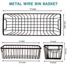 Farmhouse Metal Wire Bin Basket With Handle - Small  4 Pack - Rustic Home Sto   