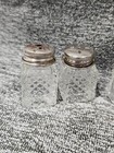 Lot Of 7 Vintage Mini Salt Pepper Seasonings Shakers Crystal Glass