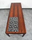 Mid Century Danish Modern Coffee Table Rosewood Tile White Black Surfboard Nm