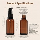 6pcs 10ml 0 34 Oz Amber Glass Lotion Bottles Empty Refillable Cosmetic Makeup