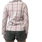 Vintage Cardigan Sweater Pink Purple Plaid Fringe Preppy Coquette Size Small