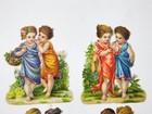 Antique Victorian Die Cut Embossed Scrap Paper Courting Set Of 4