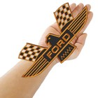 Ford Flag Yellow Black Color Racing Logo Size 11 0 x4 6  Sew Iron On Patches