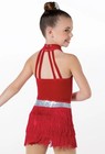 Weissman Showtime Dance Costume 14100 Mc Red Sparkly Rhinestones Sequins Tassels