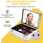 Rolling Makeup Train Case W  Led Mirror Cosmetic Trolley Organizer W  Wheels