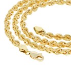 10k Yellow Gold 3mm Rope Chain Laser Diamond Cut Necklace Mens Womens 20 