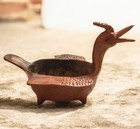 Vintage Terracotta Bird Figurine Planter Mexican Folk Art Pottery Handmade 9 