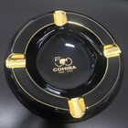 Large Size Holds 4 Cigars Round Cigar Ashtray Ceramic Holder 4 Slots Gift Luxury