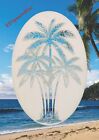 Palm Trees Static Cling Window Decal Oval 10x16 Tropical Decor For Glass Doors