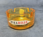 Piel Roja Colombian Native American Log Yellow Glass  2 75  W -ashtray Rare Find
