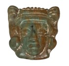 Pre-columbian Artifact Mayan Face Carving Jade Pendant