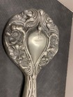 Vintage Quadruple Plated Silver 10 5  Floral Hand Mirror