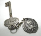Antique Rare Waldorf Astoria Skeleton Key And Fob Room 1366