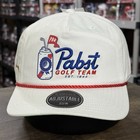 Pabst Golf Team Snapback Hat White Adjustable Rope Cap Pbr Beer New 