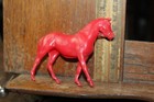 Vintage Toy Horse Western Plastic Red