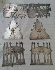  Lot 6 Vintage Chinese Sterling Silver Place Card Holder Carriage  Temple Of Hea