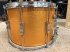 60 s Era Ludwig Marching Snare Drum 11 X 14 Inch  Gold Sparkle