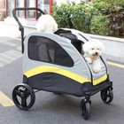 Portable Dog Stroller Pet Dog Travel Carrier Jogger Cart Divided Room For 2 Dogs