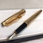 High Grade Metal Series Stripes Gold Color M Nib Fountain Pen No Box