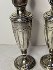 Antique Art Deco Sterling Silver Salt   Pepper Shakers  2465 - 6 75    - 152 Grams