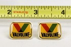 Vintage Valvoline Oil Gas Racing Logo Lapel Hat Pin Lot Of 2 Small 5 8  Enamel