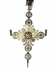 Vintage Large Brass Orthodox Byzantine Cross Angel Wall Candle Holder Candelabra