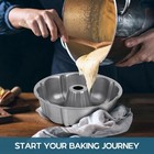 Fluted Cake Pan 10 Inch Nonstick Round Tube Baking Pan 