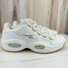 Reebok Allen Iverson Question Shoes Low White silver Gum Sole  Mens Sz 12