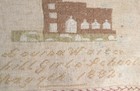 Antique Unframed Sampler Bemhill Girls School 1882 Louisa Walter 10x7 Original 
