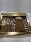 Nwt Authentic Michael Kors Knit 3 Pieces  Set Hat Scarf Gloves Dark Camel  98