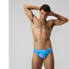 Speedo Men Blue Print Beach Diving 2  Swim Brief Bikini Swimwear Size 30 36 38