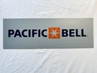 Vintage Gray Pacific Bell Telephone Logo Sign Advertising Display 18 X 6 Inches 