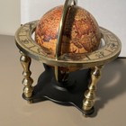 Vintage Old World Globe Zodiac Signs Wooden Desk Top World W stand