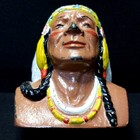 Vintage Cast Iron Indian Head Chief Coin Bank 5  Handcrafted Not Antique