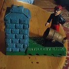 Cast Iron Artillery Mechanical Coin Bank Blue Green Red