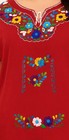 Authentic Handmade Mexican Embroidered Blouse Top 2xl     Red Cotton Huipil Style