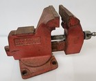 Vintage Wilton Bench Vise Antique 4  Jaws Red With Swivel Base Made In Usa 3w