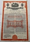 Vintage 1963 Frisco Railway  1000 Bond Certificate      Mercury Vignette Gold