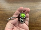 Set 12 Shower Curtain Hooks Silver Tone Metal Green Center