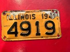 Harley Knucklehead  Flathead Vintage 1941  Motorcycle License Plate Illinois